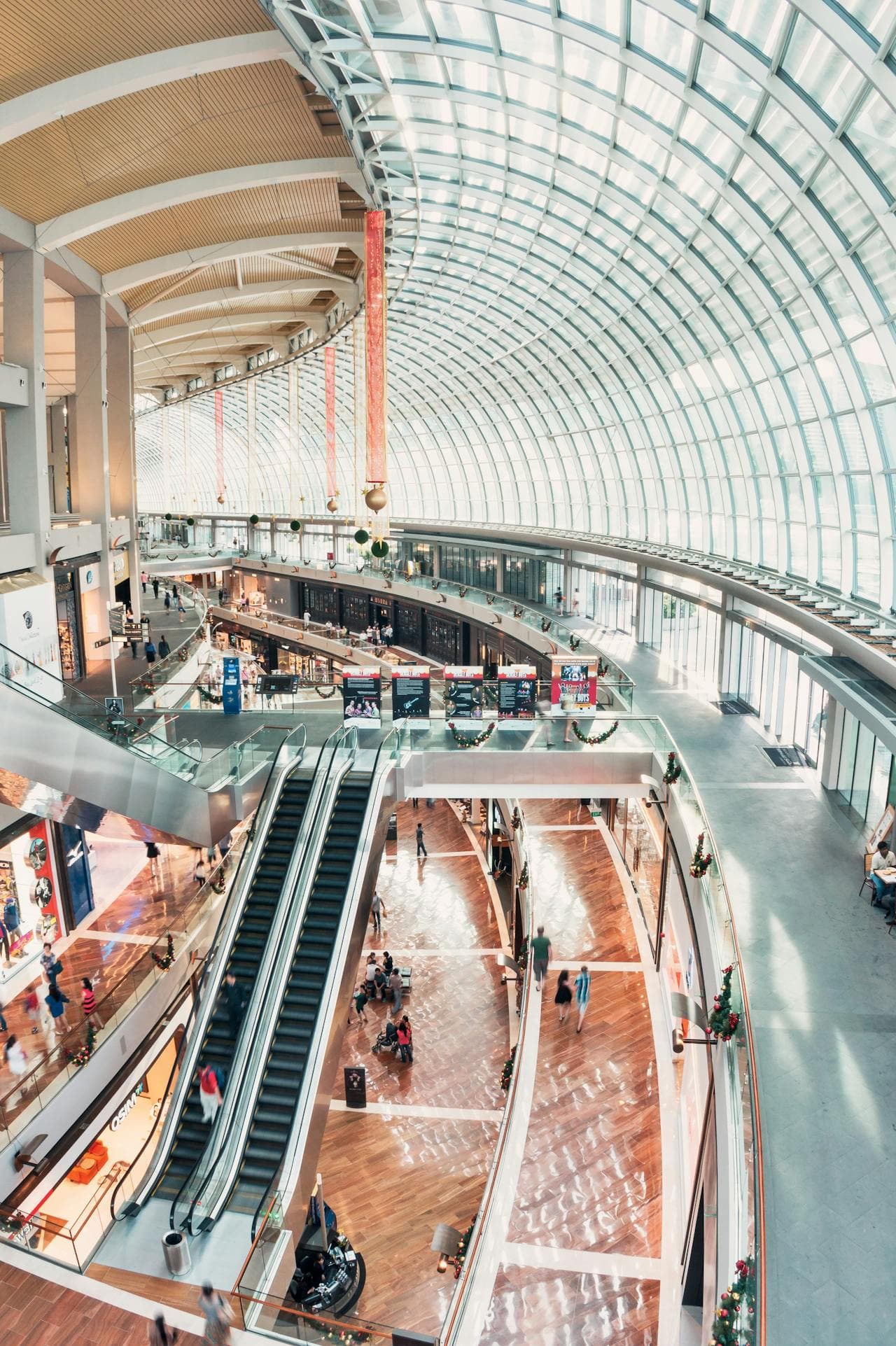 Interior of a large convention center floor between events.