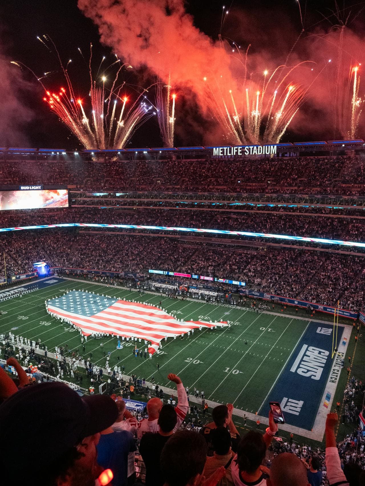 Metlife Stadium With Flag