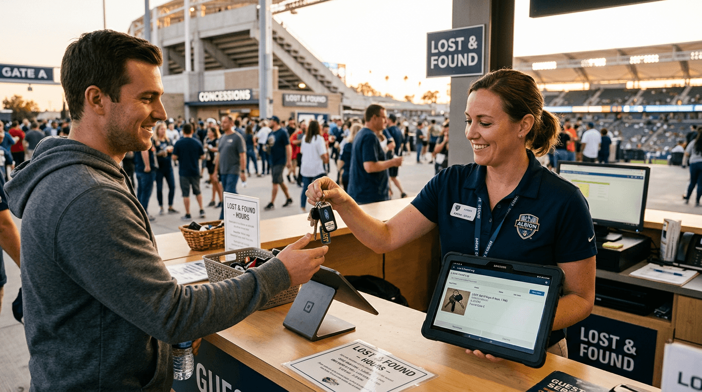 Staff Returning Lost Keys To Guest