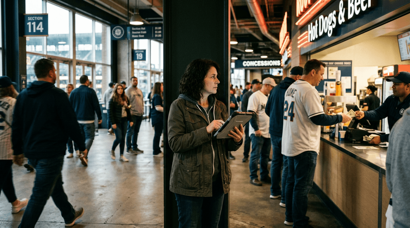 Woman Mystery Shopping At Concessions