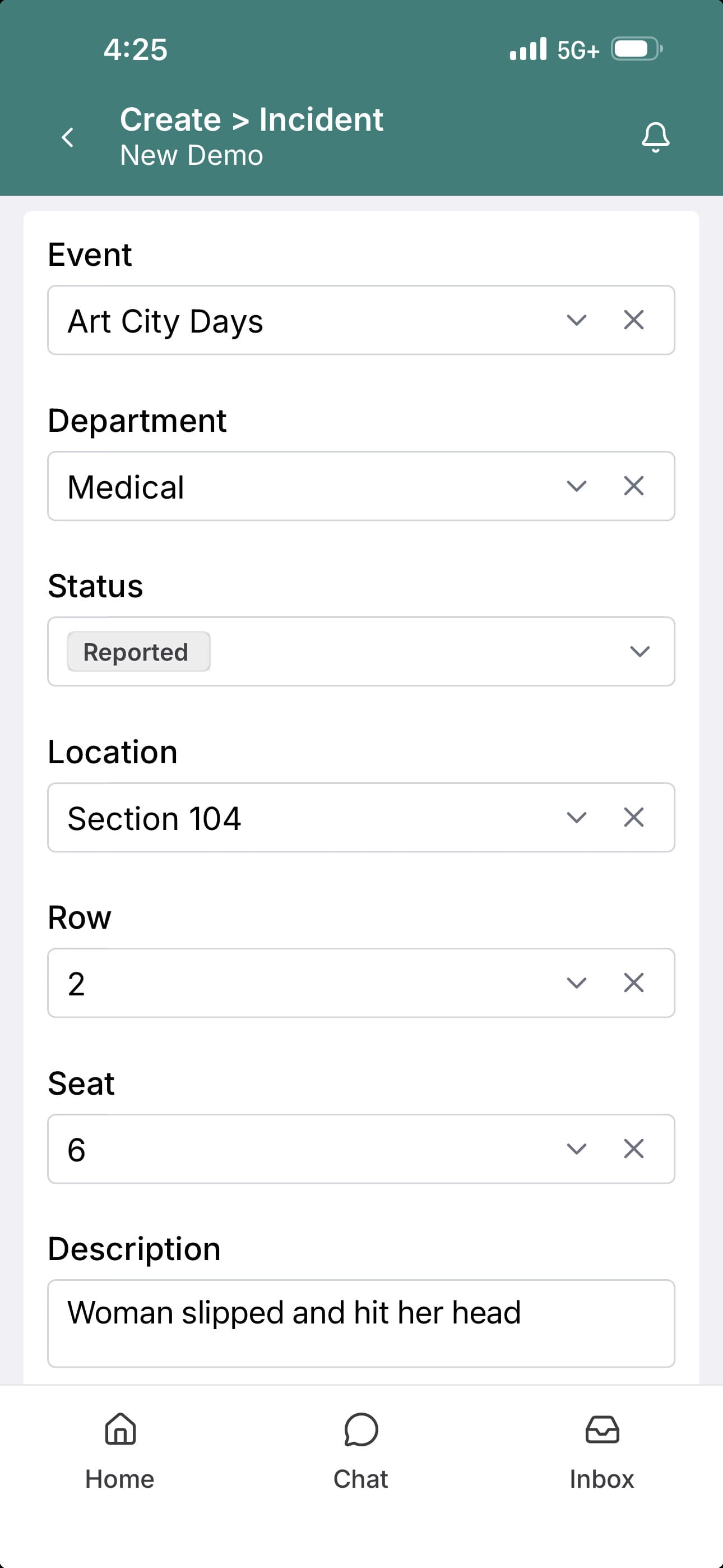 incident log mobile form